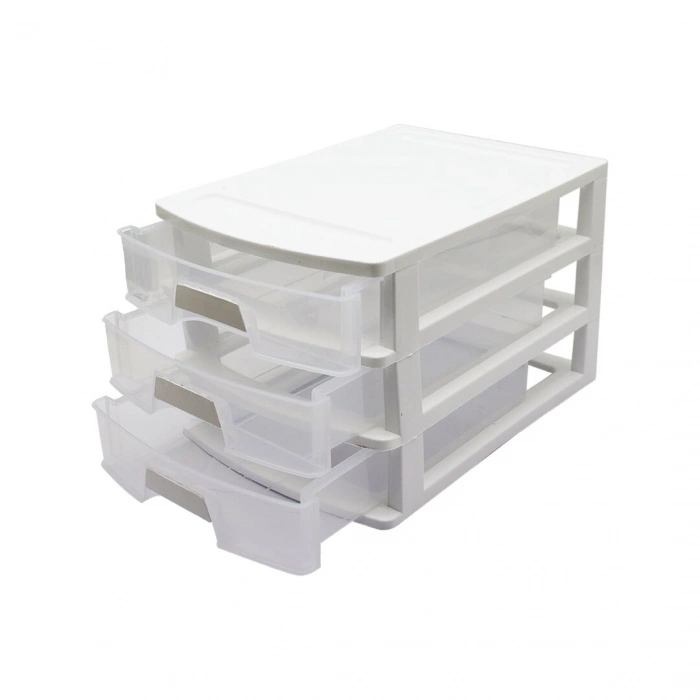 NO:3 ÇEKMECE 3 KATLI 35X25.4X22.6CM SİYAH VEYA BEYAZ GÖNDERİLİR (5263)
