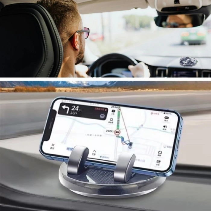 Numaratörlü Güçlü Yapışkanlı 360 Derece Dönebilen Su Geçirmez Araç İçi Telefon Tutucu Plastik Aparat (5263)