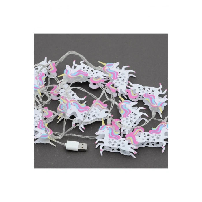 Ortama Renk Katan Unicorn Şeklinde Renkli Sıralı Led Lamba