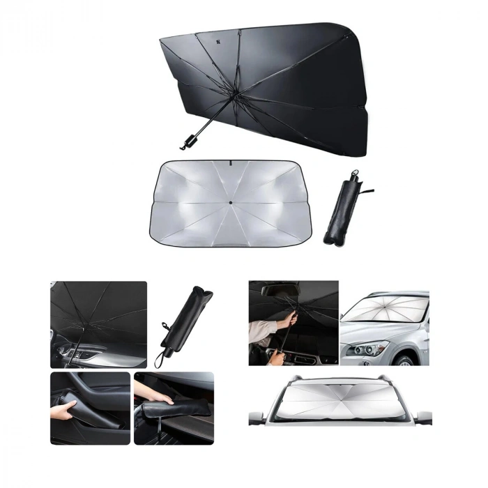 OTO - ARAÇ CAM GÜNEŞLİK ŞEMSİYESİ 10 TELLİ 78X39X130CM (5263)