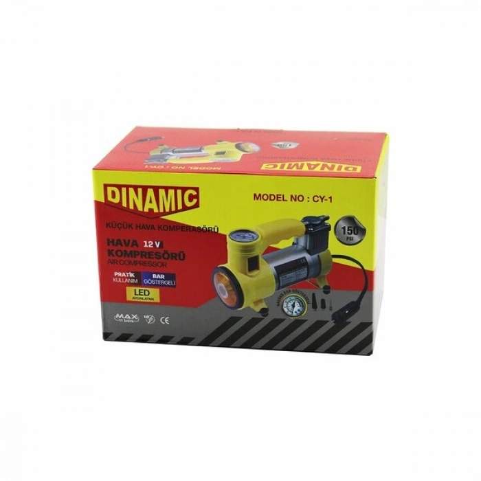 OTO - ARAÇ HAVA KOMPRESÖRÜ KAMYON - OTOBÜS - DC/12V-13.5V - 15Amp - 150PSI - BAR GÖSTERGE - LED AYDINLATMA CY-1  (5263)
