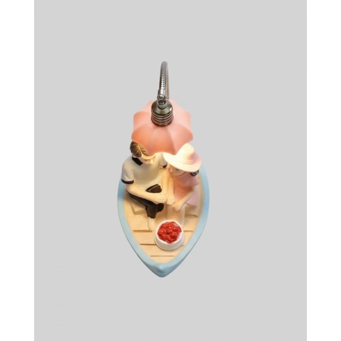 Oturan Çift Figürlü Led Masa Lambası Romantik Hediye