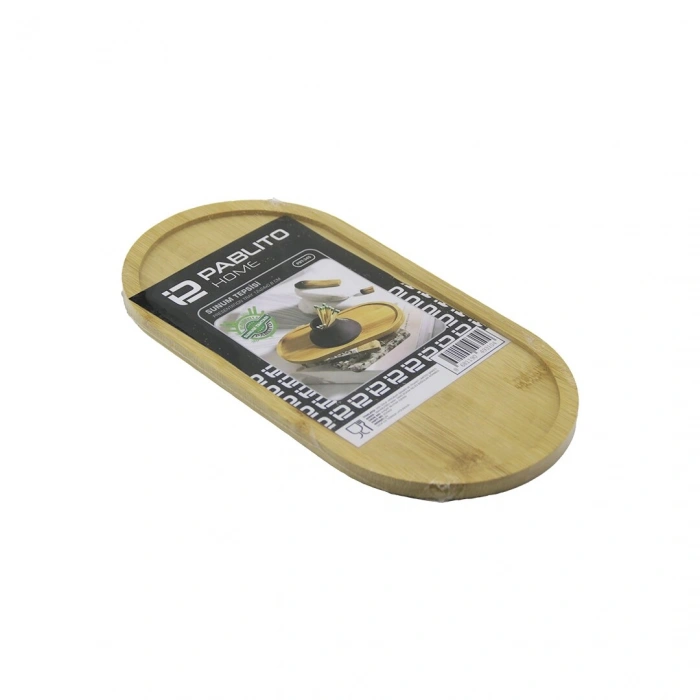 OVAL  AHŞAP BAMBU YAĞDANIK ALTLIK - SUNUM TEPSİ  12X24X0.8CM (5263)