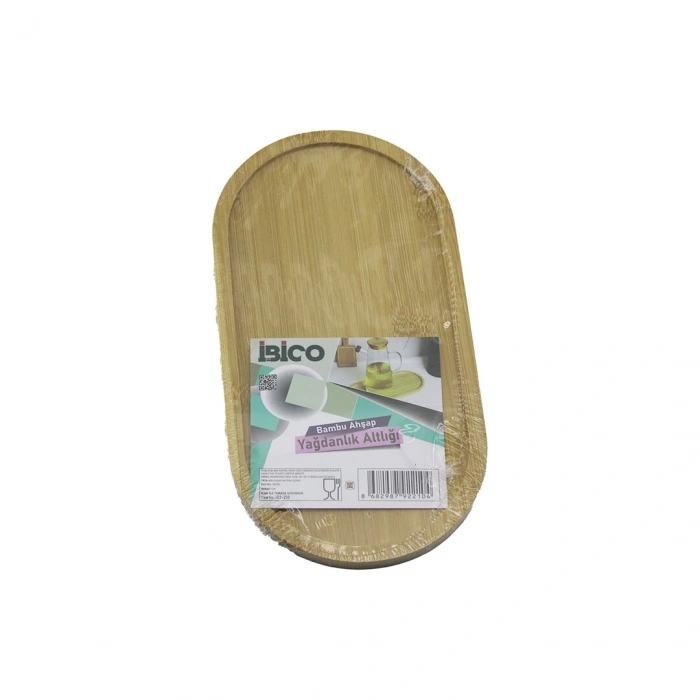 OVAL AHŞAP BAMBU YAĞDANLIK ALTLIK MİNİ TEPSİ 12 X 23.3 X 0.8CM (5263)