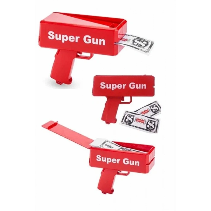 Para Dolar Saçma Para Atma Tabancası Otomatik Kırmızı Oyuncak