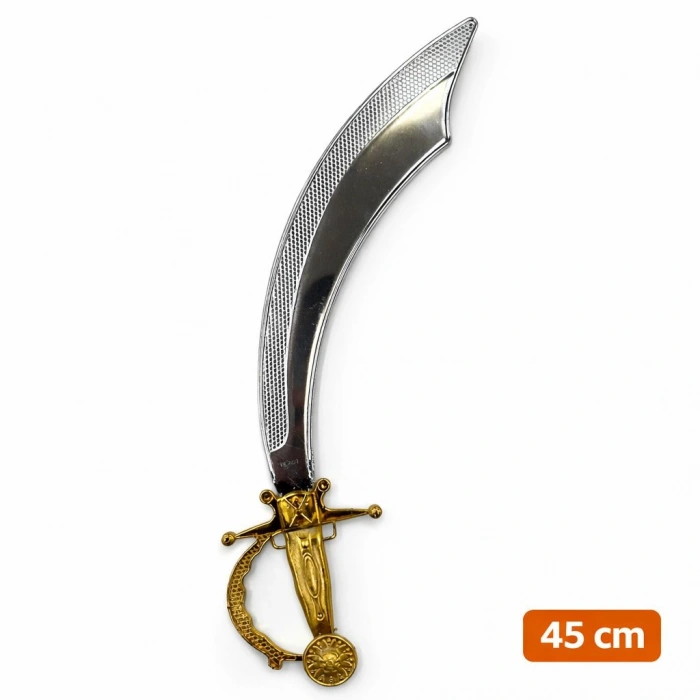 Parlak Metal Görünümlü Plastik Korsan Kılıcı 45 cm (5263)