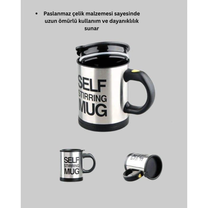 Paslanmaz Çelik Kendi Kendini Karıştıran Akıllı Kupa – Isı Yalıtımlı