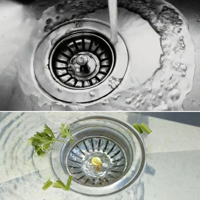 Paslanmaz Çelik Mutfak Evye Lavabo Süzgeci Lavabo Gideri Atık Gıda Tıpası (5263)
