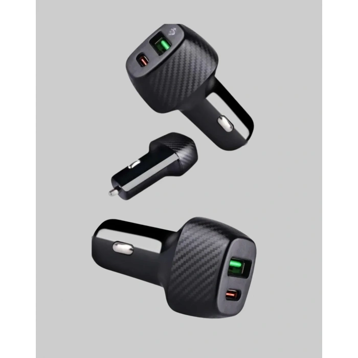Pd Destekli 38w Araç Şarj Başlığı Type-c + Usb Çift Çıkış Hızlı Şarj
