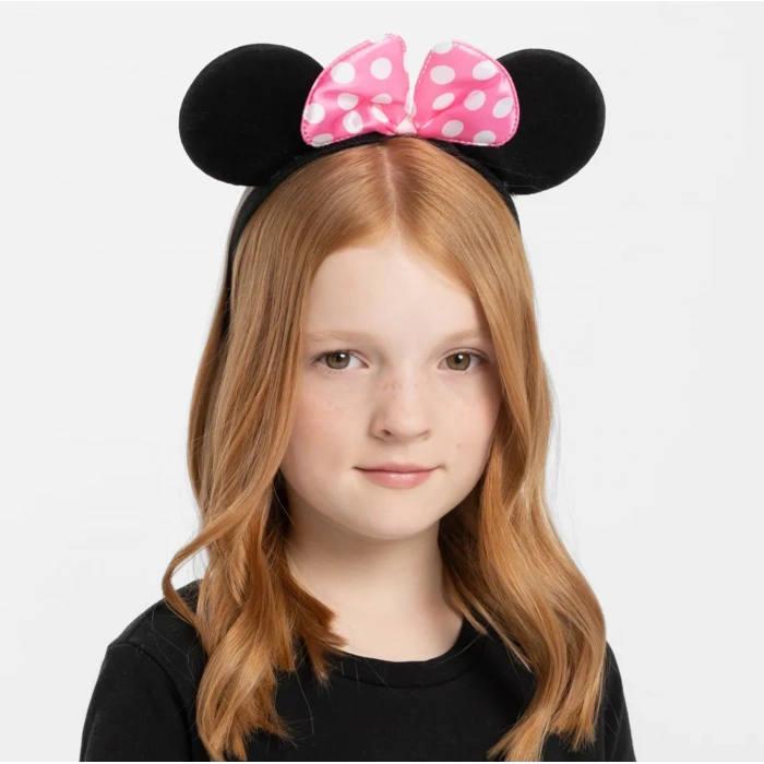 Pembe Fiyonklu Minnie Mouse Tacı Mini Kulak (5263)