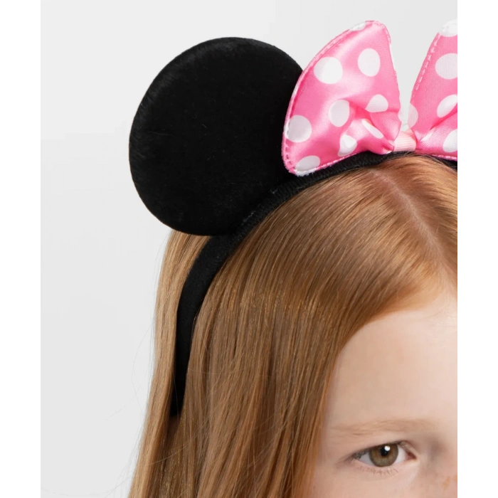 Pembe Fiyonklu Minnie Mouse Tacı Mini Kulak (5263)
