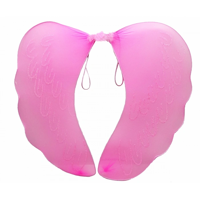 Pembe Renk Ortası Pembe Tüylü Tül Peri Kanadı 40x50 cm (5263)