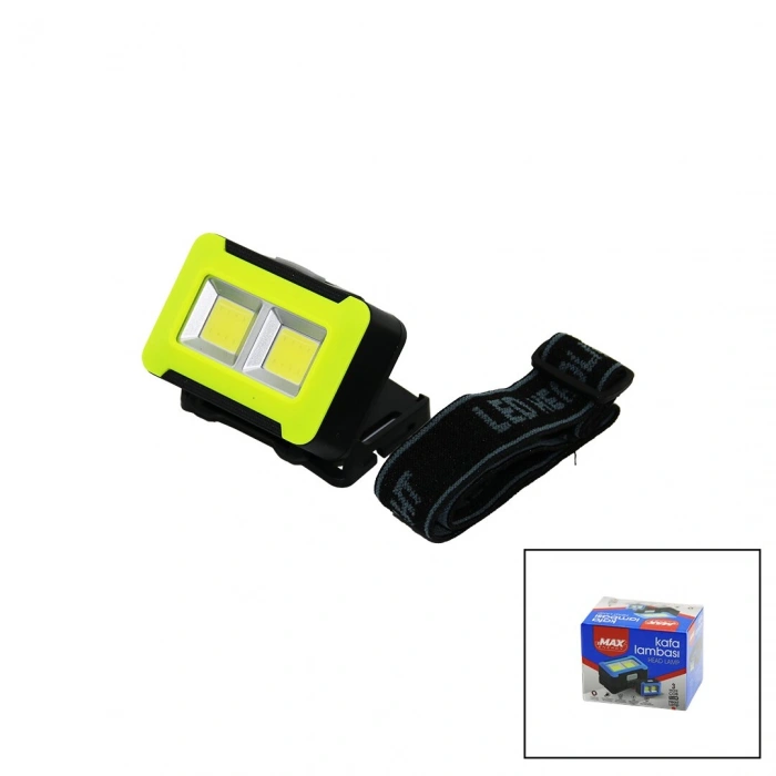 PİLLİ 3W COB LED KAFA LAMBASI FENER 3-KADEME IŞIK AYARI - FLAŞÖR  4.5V 150LÜMEN (5263)