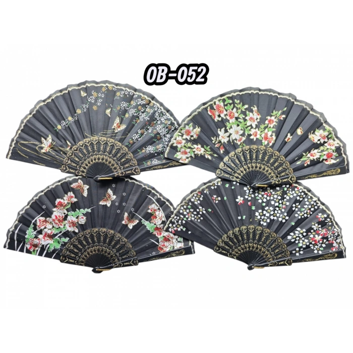 Plastik Kumaş Yelpaze 12li Karışık Ob-052