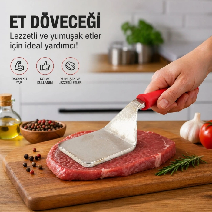 PLASTİK SAPLI - METAL ET DÖVECEK (5263)