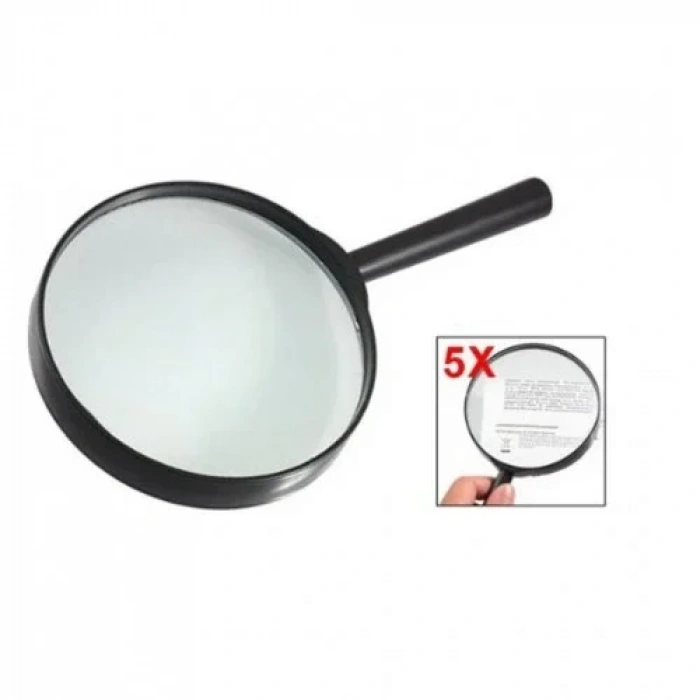 -plastik Siyah Yuvarlak Kolu 100mm Dia Büyüteç 5x Büyüteç