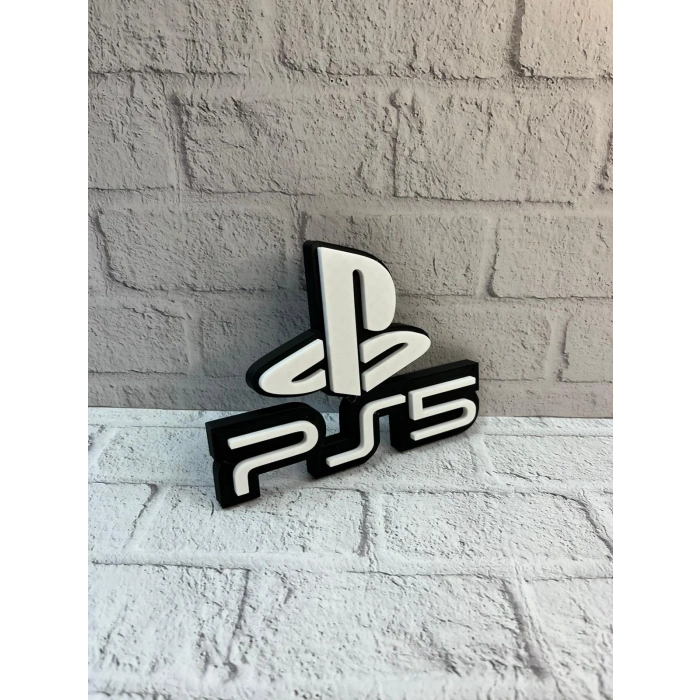 Playstation 5 Logo Duvar Dekoru Minimal Tasarım 16×12 Cm