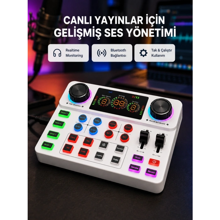 Podcast Karaoke Ve Sosyal Medya Yayınları İçin Ses Kartı
