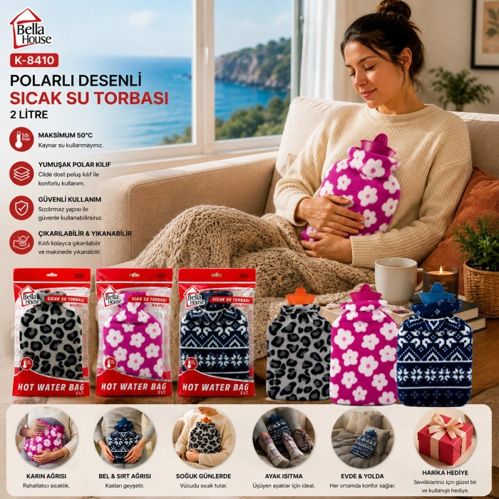 Polar Kılıflı Termafor Sıcak Su Torbası (1800 ML) (5263)