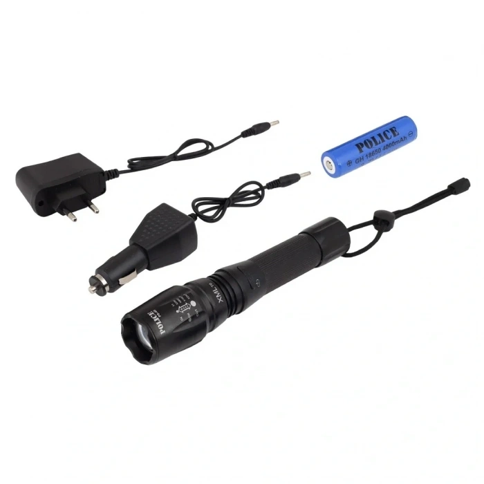 Police Ps-46 Xml6 Led 5 Kademeli Zoomlu Şarjlı El Feneri