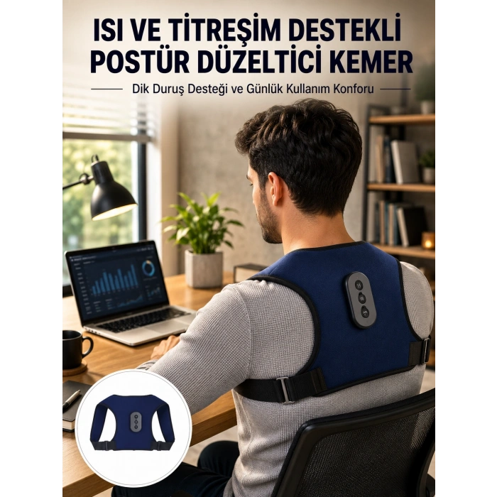 Postür Düzeltici Masaj Kemeri Titreşim Isıtma Ve Destek Sistemi Yeni Nesil