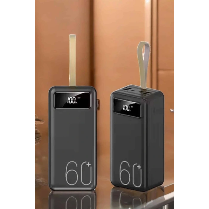 Powerbank 60.000 Mah Hızlı Şarj 4 Çıkışlı Uzun Şarj Süreli Dijital Göstergeli