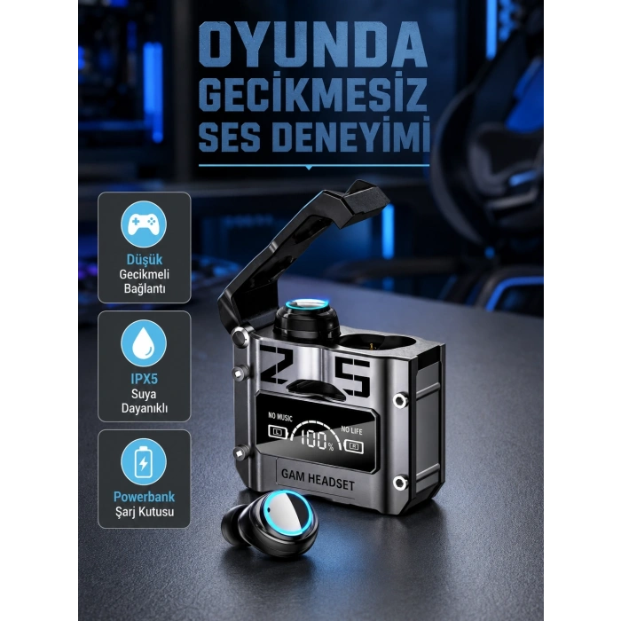 Powerbank Özellikli Bluetooth Kulaklık – Ergonomik, Suya Dayanıklı