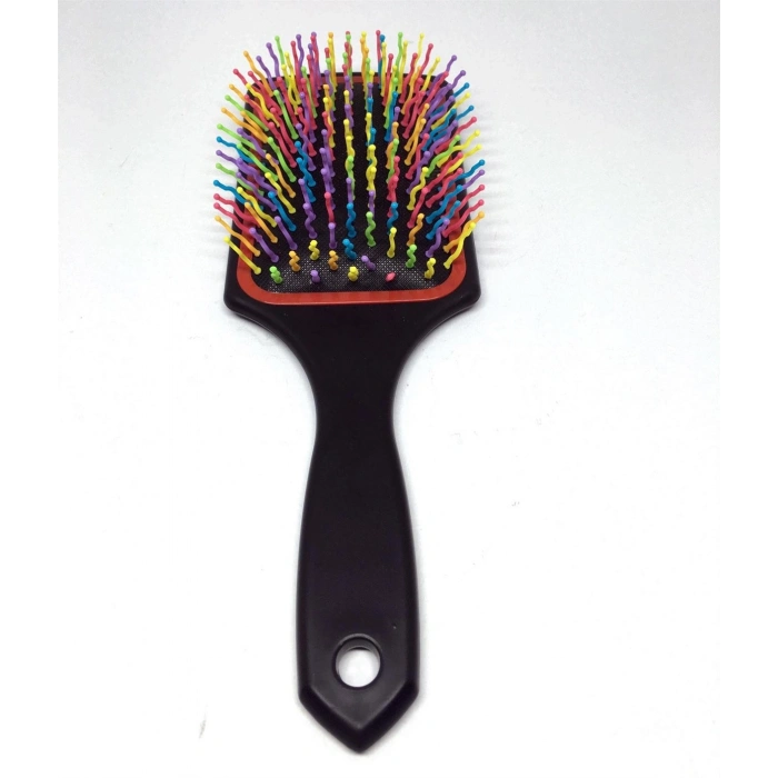 Pratik Renkli Uçlu Plastik Saç Fırçası Tarağı Ergonomik Tarak (5263)