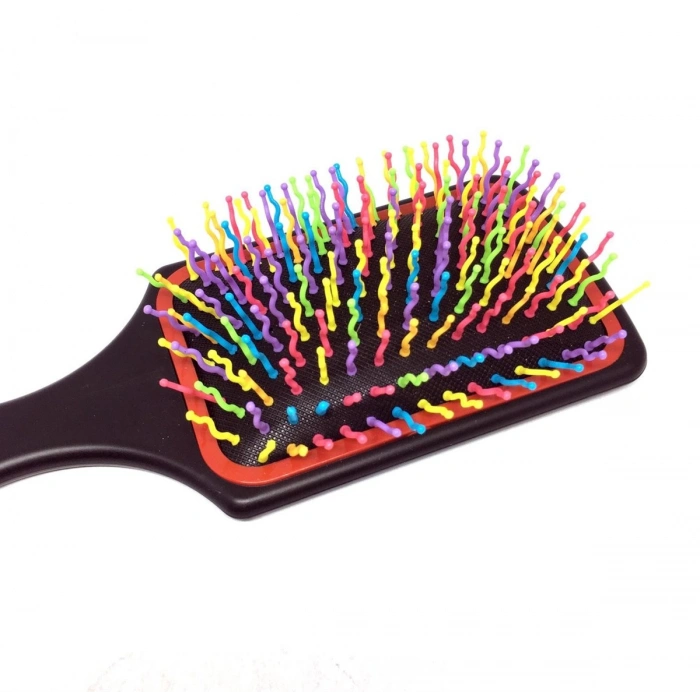 Pratik Renkli Uçlu Plastik Saç Fırçası Tarağı Ergonomik Tarak (5263)