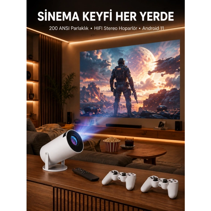 Projeksiyon Cihazı Video Oyun Konsolu 8 Gb Hafıza Lcd Ekran Kumandalı  Yeni Nesil