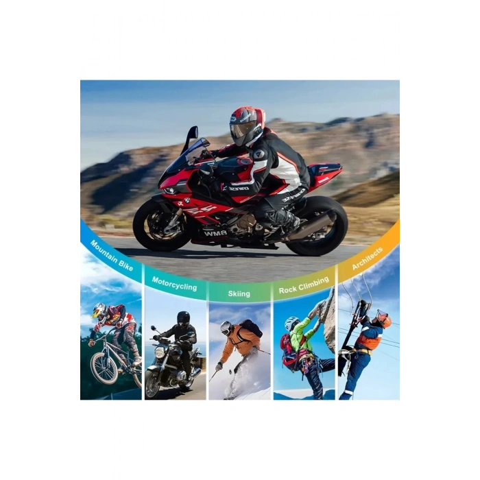 Q28 Motosiklet Kask Bluetooth Kulaklık 1080p Kamera Interkom Kulaklık Su Geçirmez Intercom