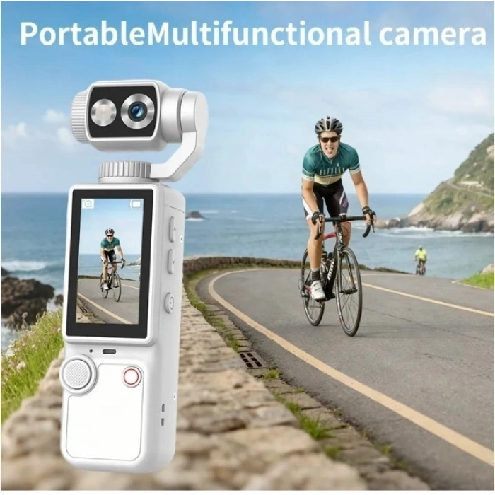 Q8 4k Ultra Hd Taşınabilir Vlog Spor Ve Aksiyon Kamerası 2.0’’ Döndürülebilir Ips Ekran Siyah