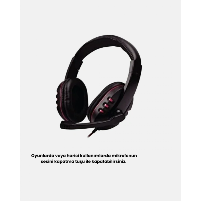 Rahat Ve Dayanıklı Mikrofonlu Oyun Kulaklığı – Stereo Ses, Ayarlanabilir Kafa Bandı