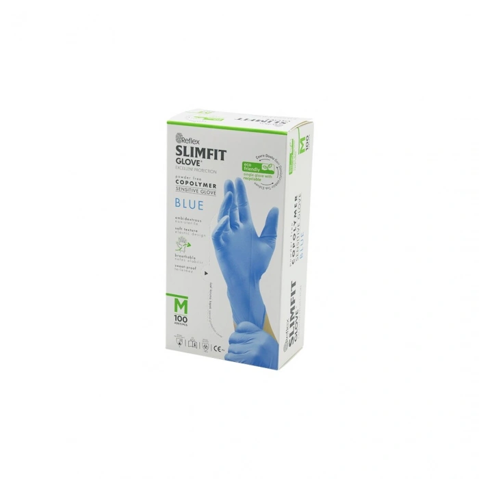REFLEX SLİMFİT GLOVE KOD-026 M MAVİ PUDRASIZ MUAYENE ELDİVEN 100LÜ (5263)