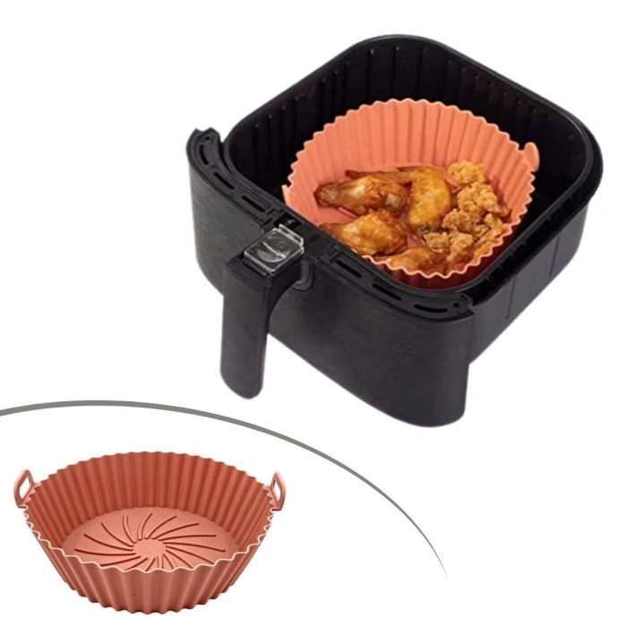 Renkli Isıya Dayanıklı Yıkanılabilir Silikon Fırın Ve Airfryer Yuvarlak Model Pişirme Matı 20 Cm (5263)