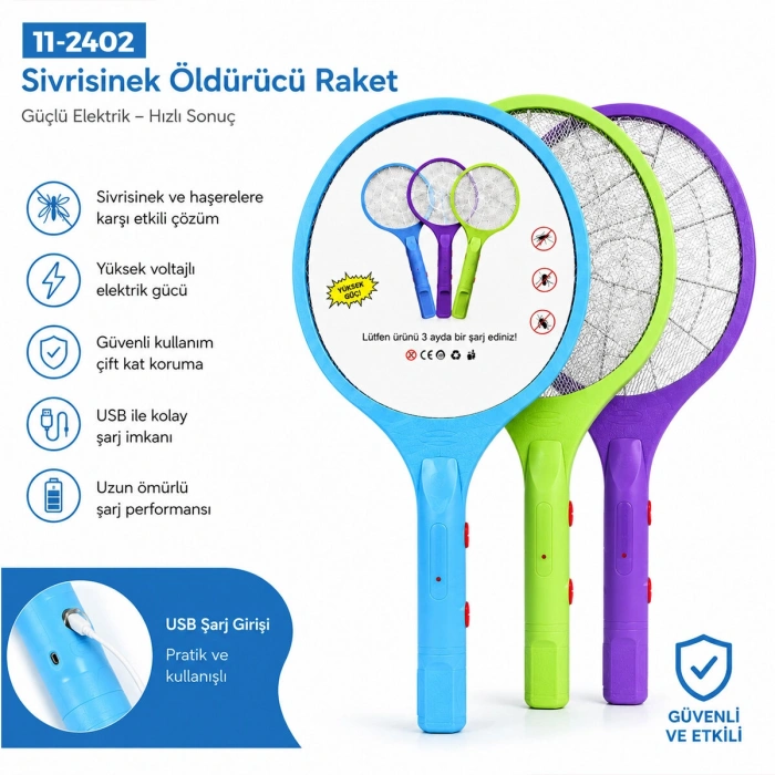 RENKLİ RAKET MODELİ ELEKTRONİK SİNEK ÖLDÜRÜCÜ CIZ MAKİNE HERHANGİ BİR RENK GÖNDERİLİR (5263)