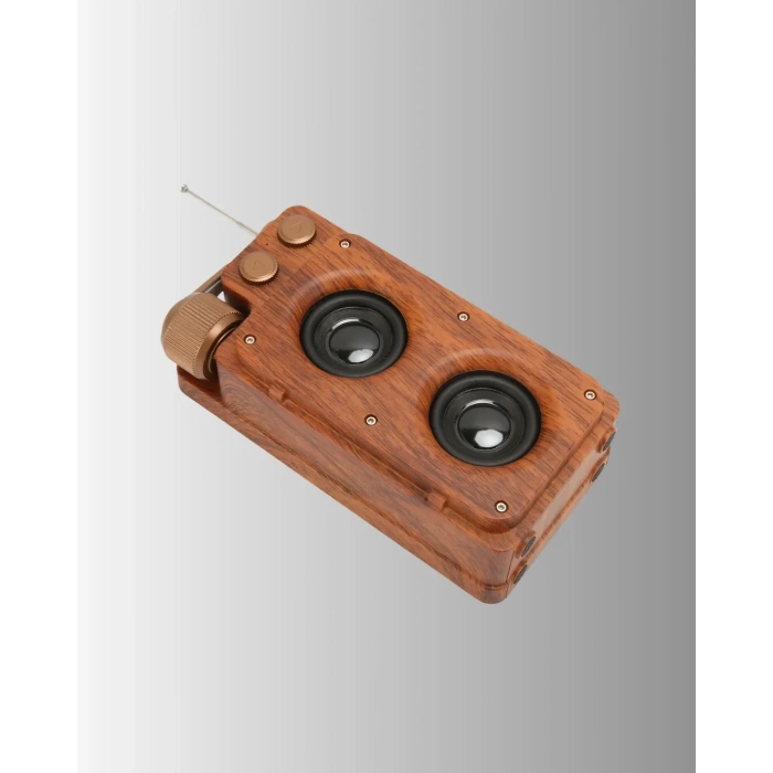 Retro Bluetooth Hoparlör Ahşap Görünümlü 5w Çift Stereo Ses