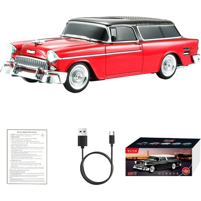 Retro Klasik Araba Bluetooth Hoparlör Kablosuz HD Ses FM Radyo YG-1955 (5263)
