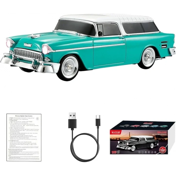 Retro Klasik Araba Bluetooth Hoparlör Kablosuz HD Ses FM Radyo YG-1955 (5263)