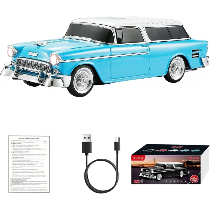 Retro Klasik Araba Bluetooth Hoparlör Kablosuz HD Ses FM Radyo YG-1955 (5263)