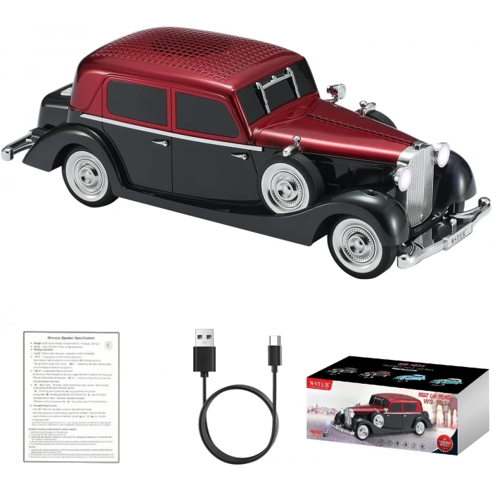 Retro Klasik Araba Bluetooth Hoparlör Kablosuz HD Ses FM Radyo YG-239 (5263)