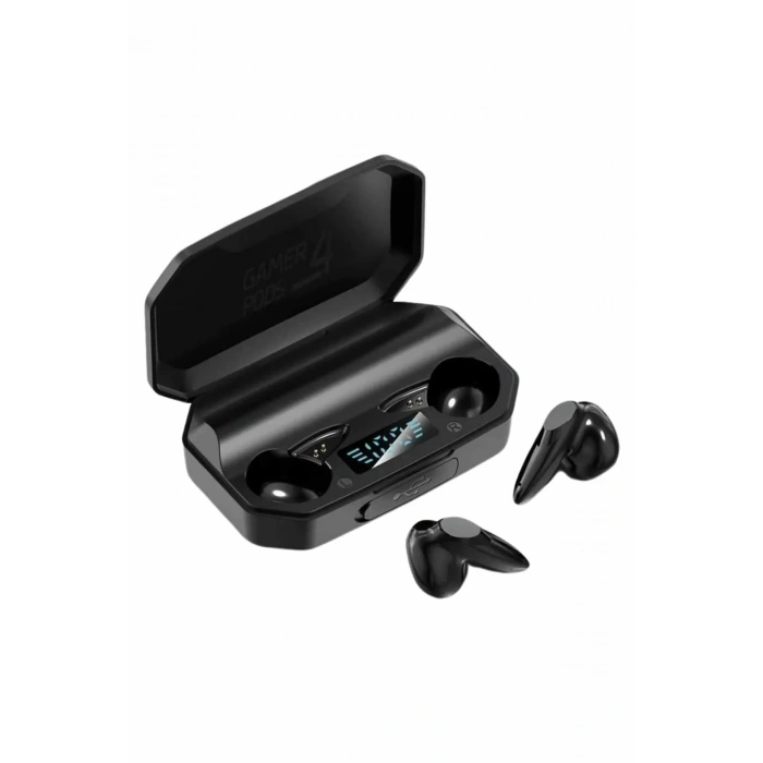 Rgb Işıklı Çift Mikrofonlu Siyah Profesyonel  Kulaklığı Kablosuz Kulakiçi