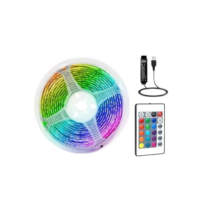 Rgb Şerit Led 10 Metre Led Işık Kumanda İle Kontrol Rgb