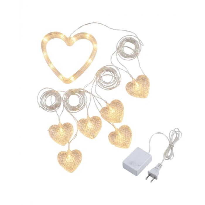 Romantik Kalp Led Işık Neon Görünümlü Dekoratif Oda Lambası