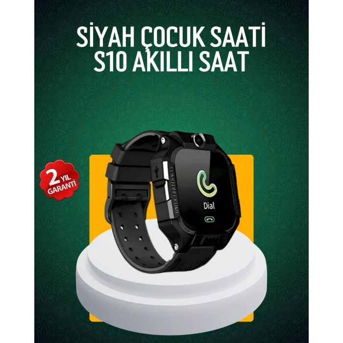 S10 Siyah Çocuk Takip Saati Güvenli Alan Uyarısı Ve Sesli Mesaj