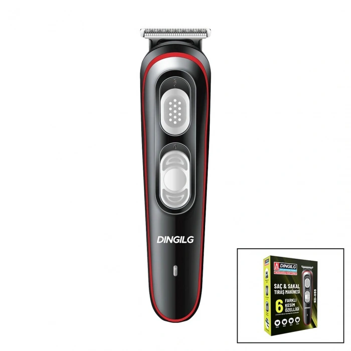 SAÇ - SAKAL KESME TRAŞ MAKİNESİ  6 FARKLI KESİM   USB ŞARJLI   2 KADEME BIÇAK AYARI RD-055 (5263)