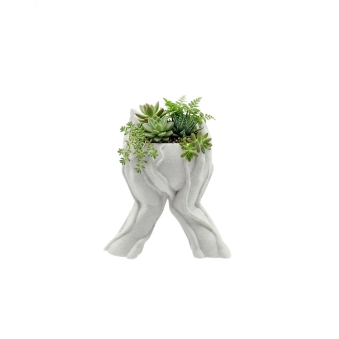 Sanatsal El Figürlü 3d Baskı Dekoratif Saksı Vazo Ev Ofis Dekoru