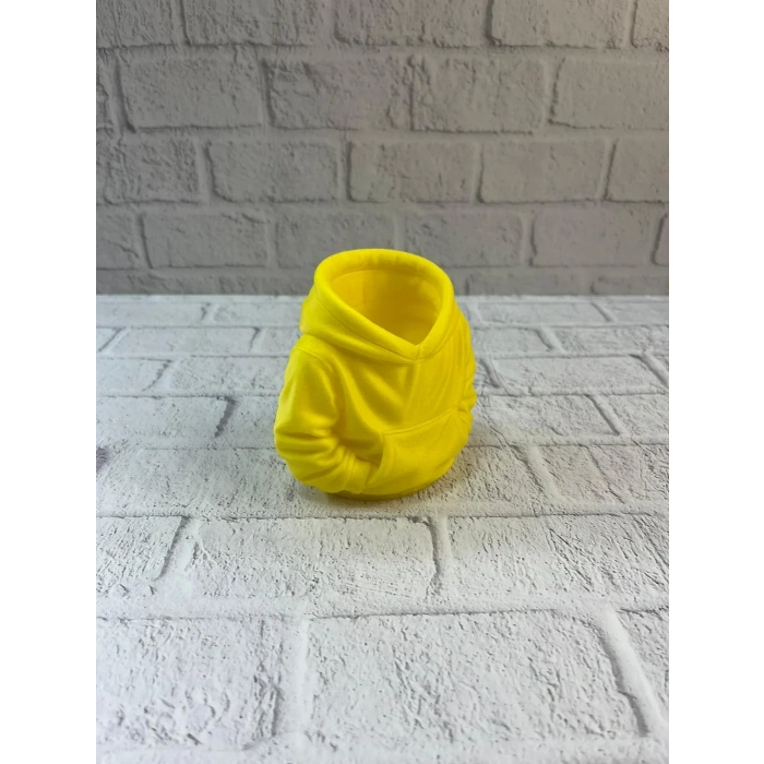 Sarı Hoodie Kalemlik 10x10 Cm Masa Üstü Düzenleyici
