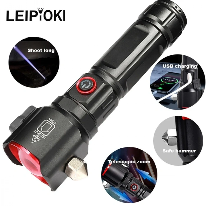 Şarjlı El Feneri  Yüksek Güçlü LED Işık USB ile Şarj ESCAPE RESCUE (5263)