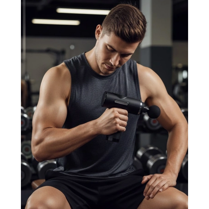 Şarjlı Masaj Tabancası 4 Başlıklı Mini Masaj Tabancası Ve Masaj Aleti